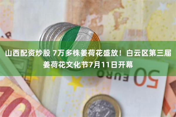 山西配资炒股 7万多株姜荷花盛放！白云区第三届姜荷花文化节7月11日开幕