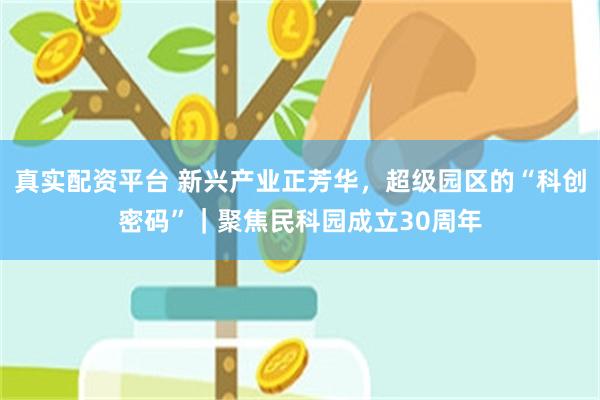 真实配资平台 新兴产业正芳华，超级园区的“科创密码”｜聚焦民科园成立30周年