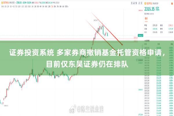 证券投资系统 多家券商撤销基金托管资格申请,目前仅东吴证券仍在排队