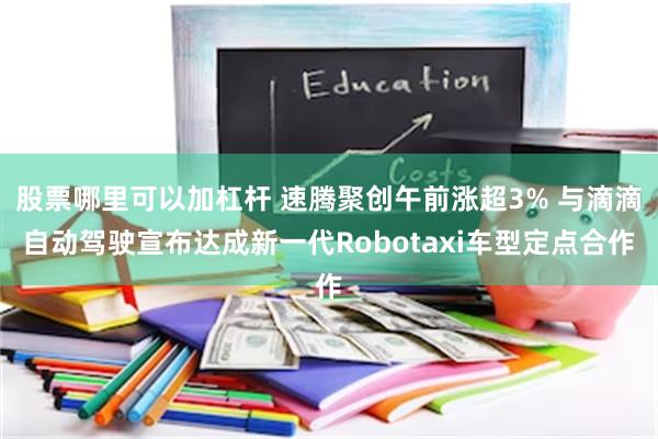 股票哪里可以加杠杆 速腾聚创午前涨超3% 与滴滴自动驾驶宣布达成新一代Robotaxi车型定点合作