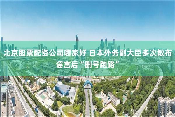 北京股票配资公司哪家好 日本外务副大臣多次散布谣言后“删号跑路”