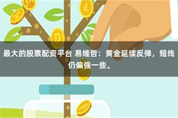 最大的股票配资平台 易维哲：黄金延续反弹，短线仍偏强一些。