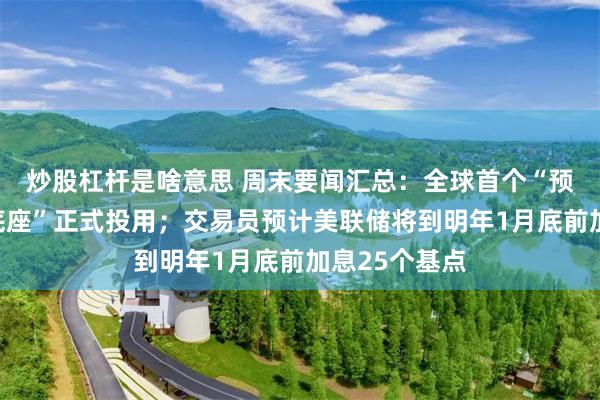 炒股杠杆是啥意思 周末要闻汇总：全球首个“预制算力中心底座”正式投用；交易员预计美联储将到明年1月底前加息25个基点