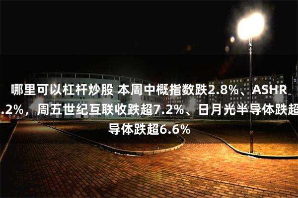 哪里可以杠杆炒股 本周中概指数跌2.8%、ASHR涨约2.2%，周五世纪互联收跌超7.2%、日月光半导体跌超6.6%