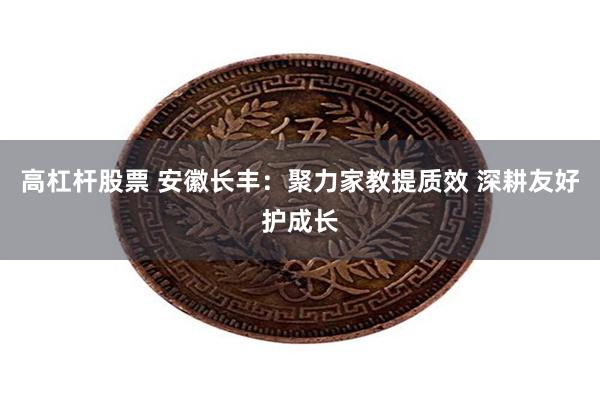 高杠杆股票 安徽长丰：聚力家教提质效 深耕友好护成长