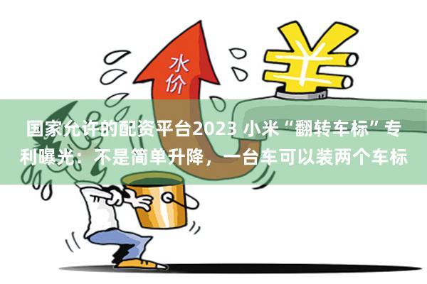 国家允许的配资平台2023 小米“翻转车标”专利曝光：不是简单升降，一台车可以装两个车标