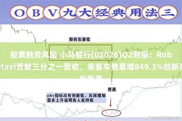 股票融资风险 小马智行(02026)Q2财报：Robotaxi贡献三分之一营收，乘客车费暴增849.3%创新高