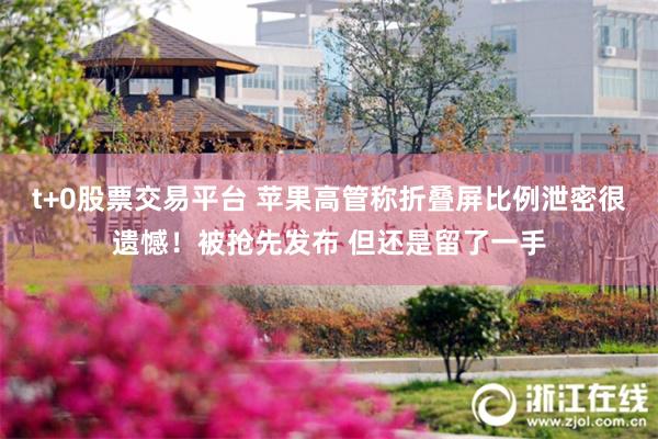 t+0股票交易平台 苹果高管称折叠屏比例泄密很遗憾！被抢先发布 但还是留了一手