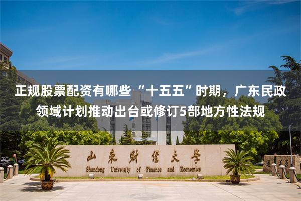 正规股票配资有哪些 “十五五”时期，广东民政领域计划推动出台或修订5部地方性法规
